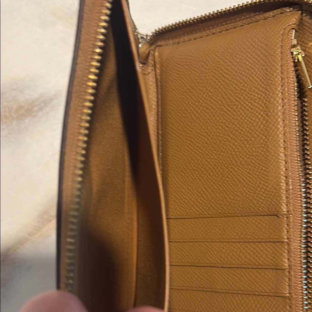 Coach Tan Leather Zip Wallet - Picture 7 of 7